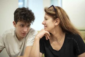 mother and son discussing autism parent training program autism parent training center Fort Worth TX